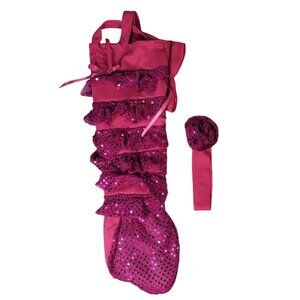 Clothes for 18" Doll Pink Mermaid Outfit With Headband 2 Pieces Sequin OG AG